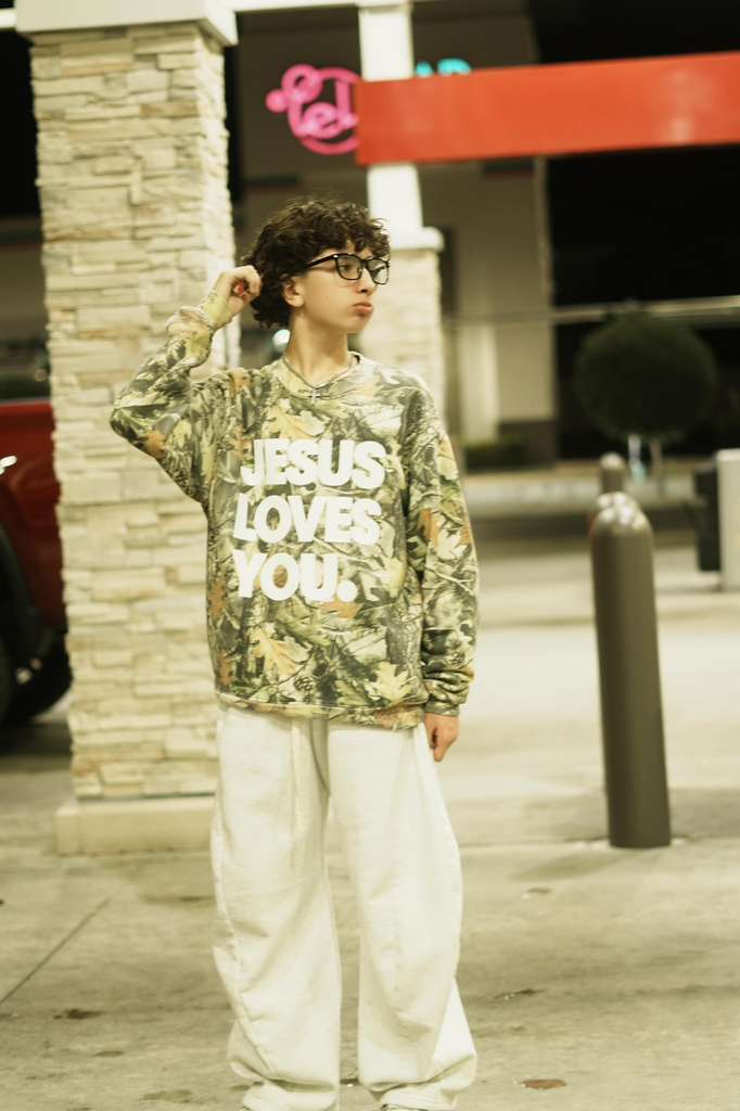 Jesus Loves You Camo Vintage Sweatshirt | Oversized Christian Streetwear