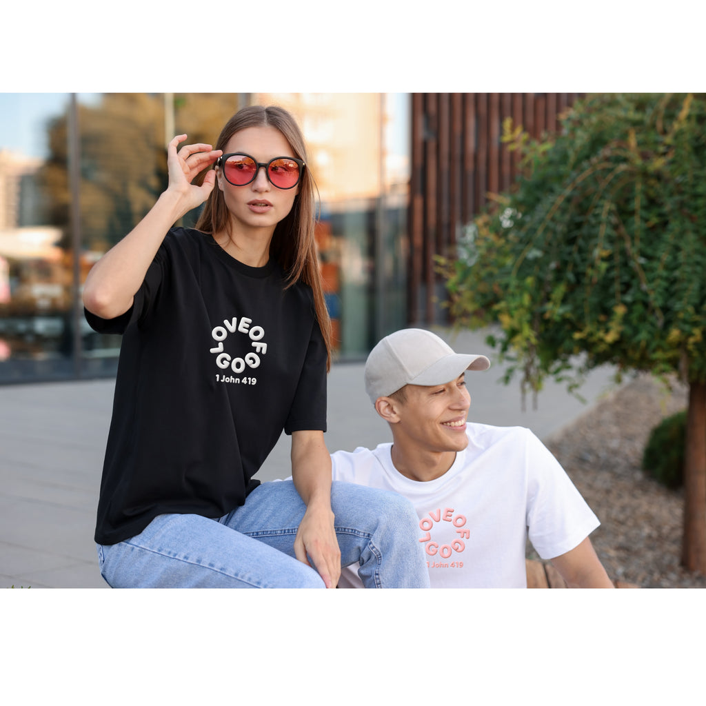 Love Of God – Christian Oversized T-Shirt | 1 John 4:19 Streetwear Tee