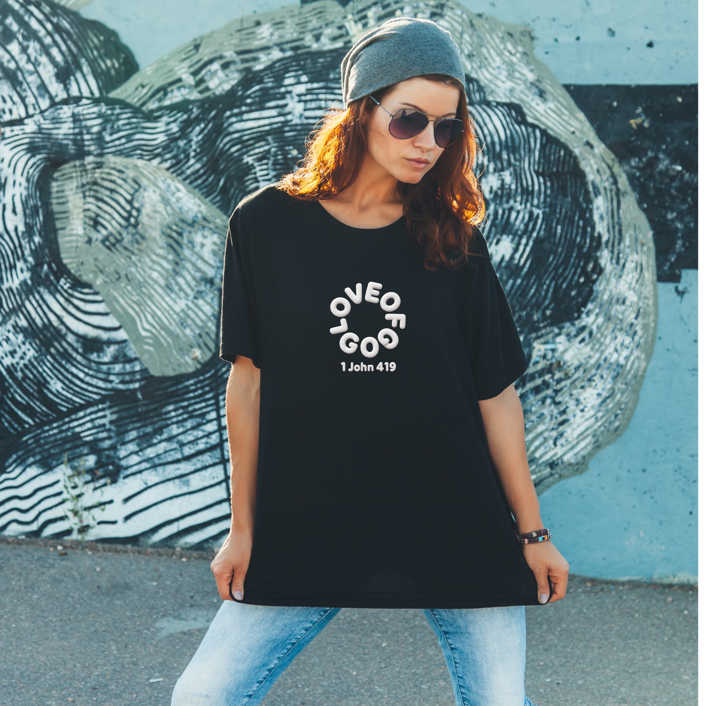 Love Of God – Christian Oversized T-Shirt | 1 John 4:19 Streetwear Tee