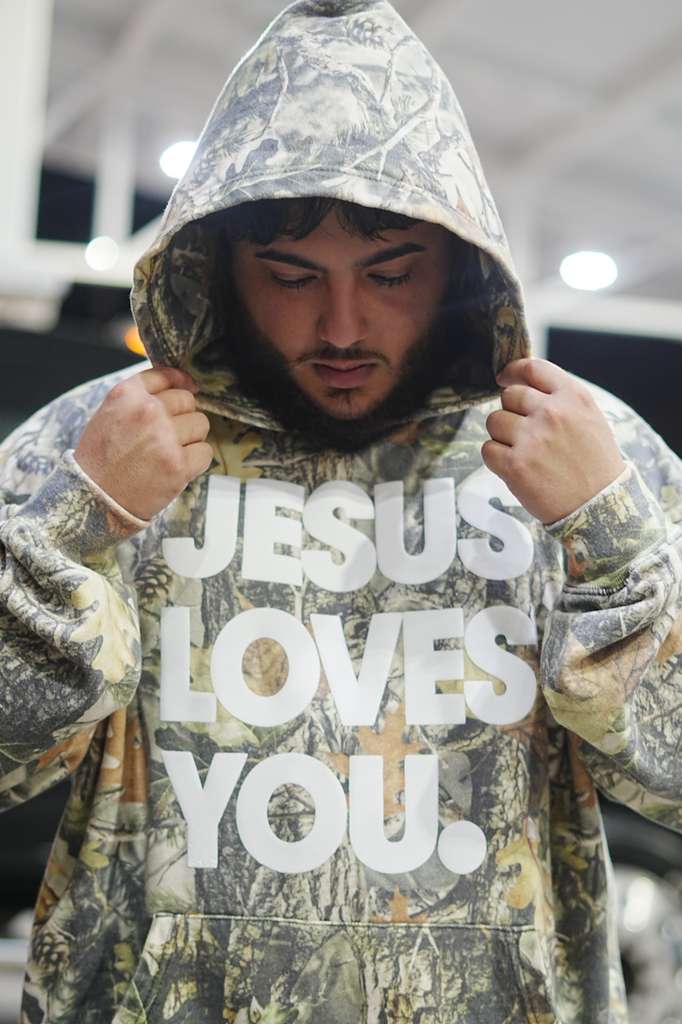 Jesus Loves You Vintage Camo Hoodie