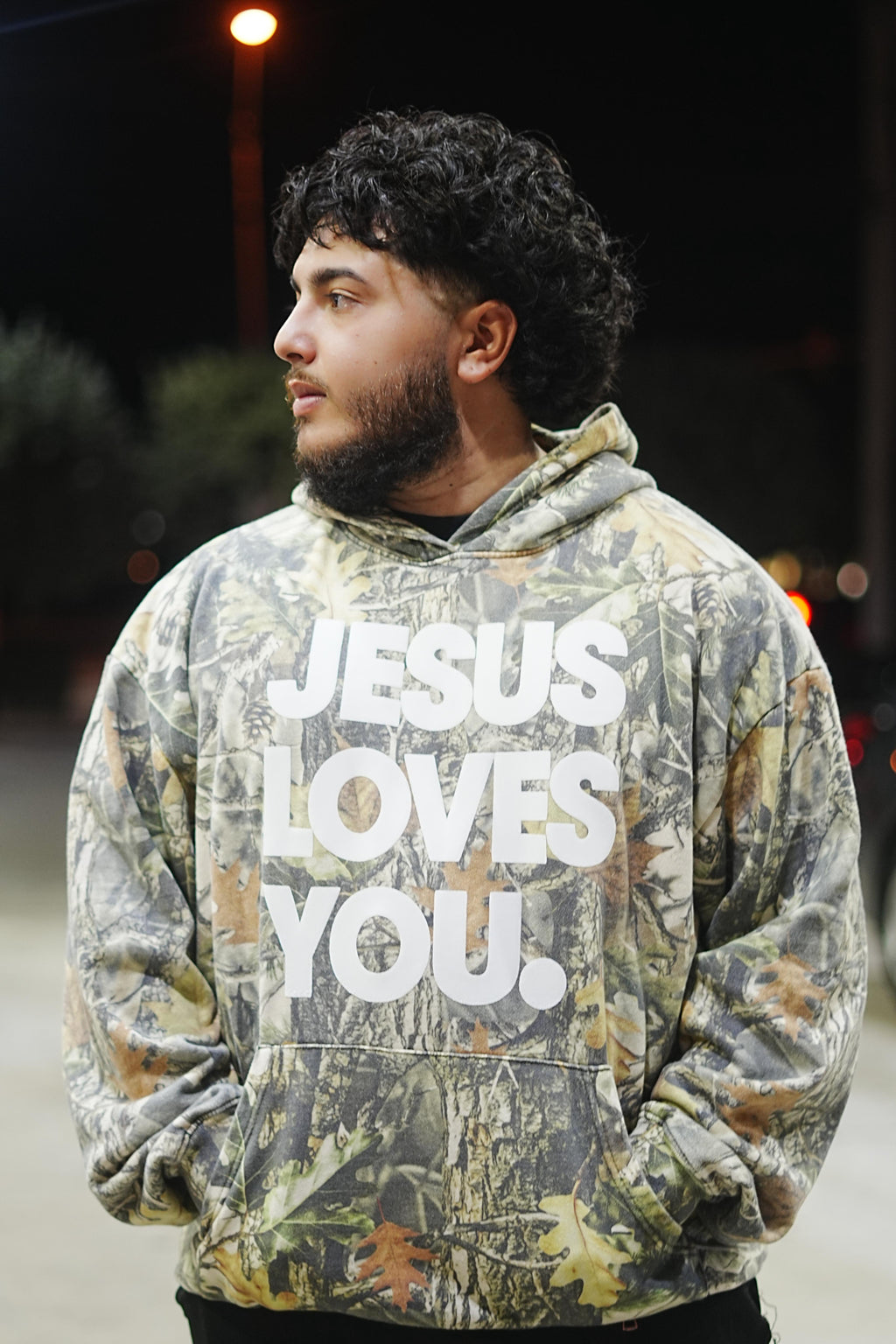 Jesus Loves You Vintage Camo Hoodie