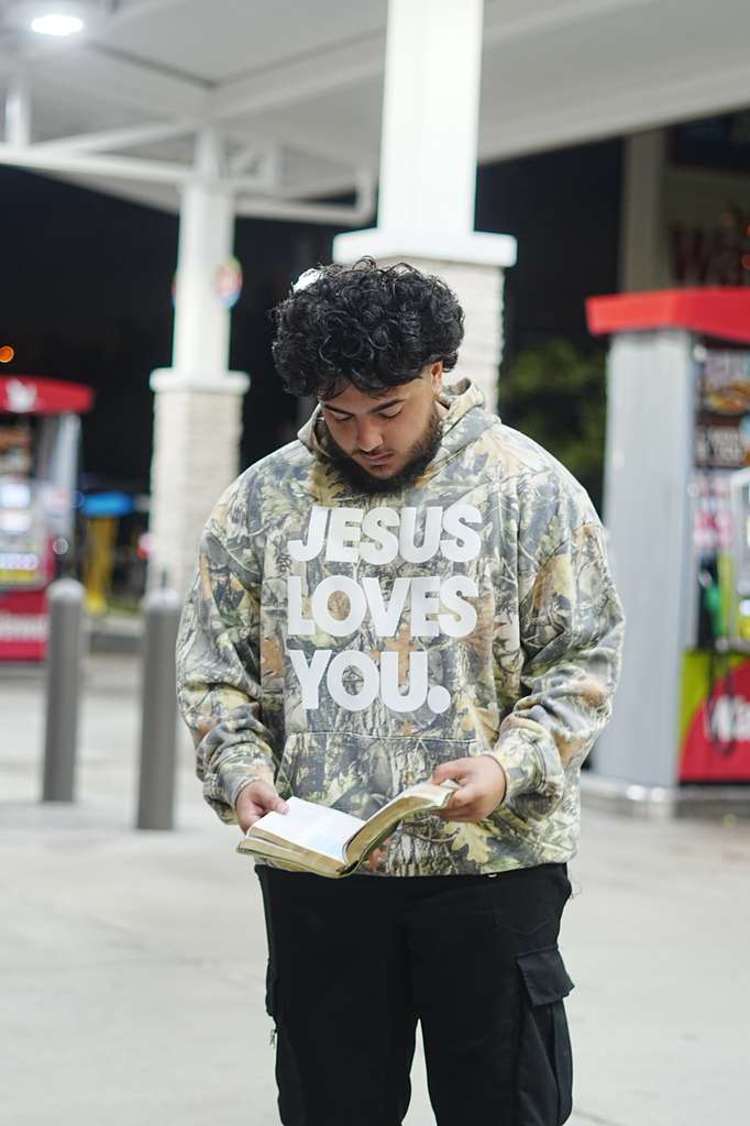 Jesus Loves You Vintage Camo Hoodie