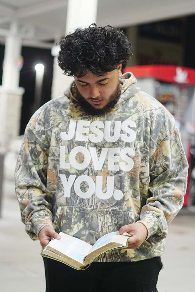 Jesus Loves You Vintage Camo Hoodie