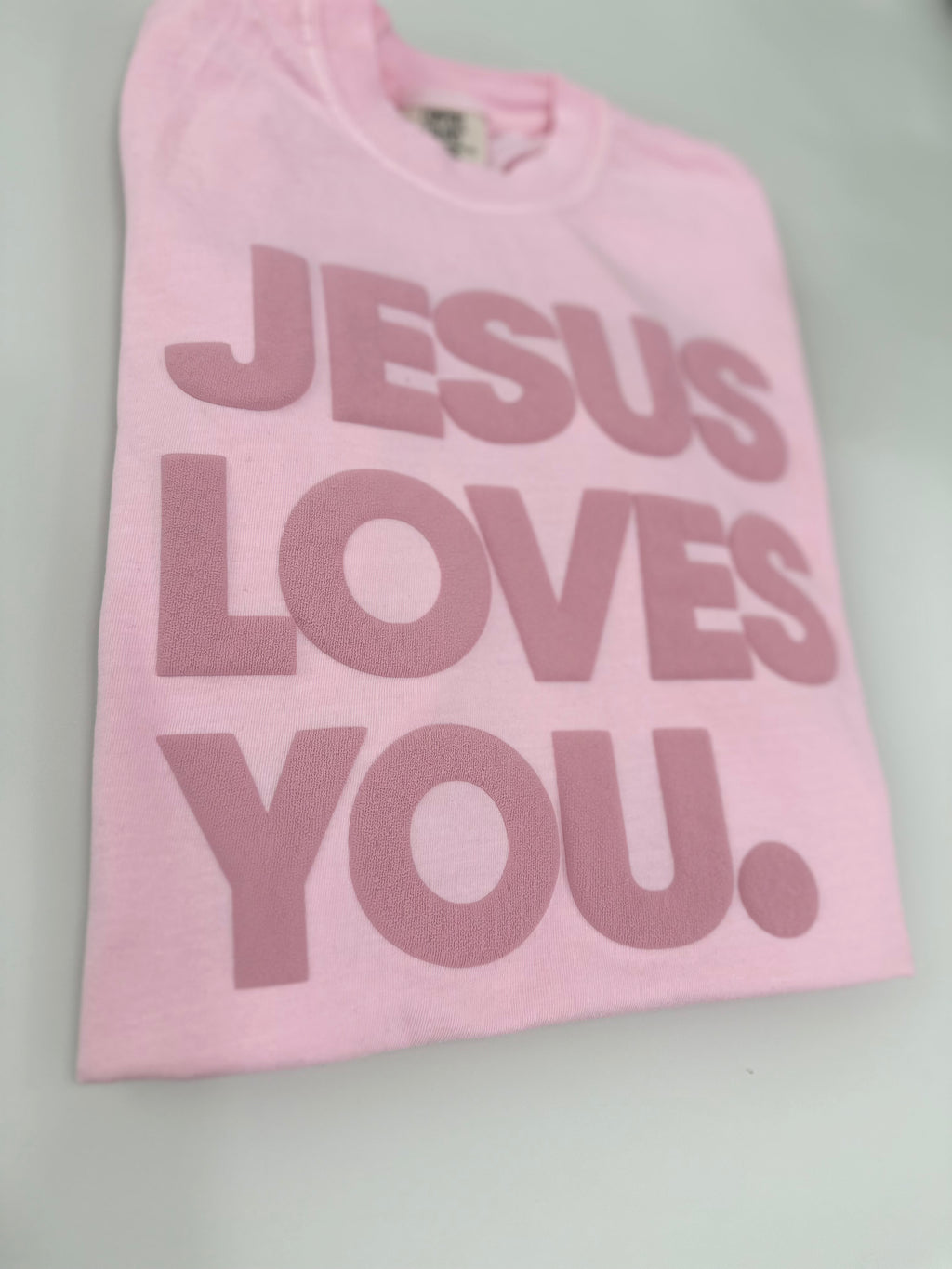 JESUS LOVES YOU short sleeve tone on tone