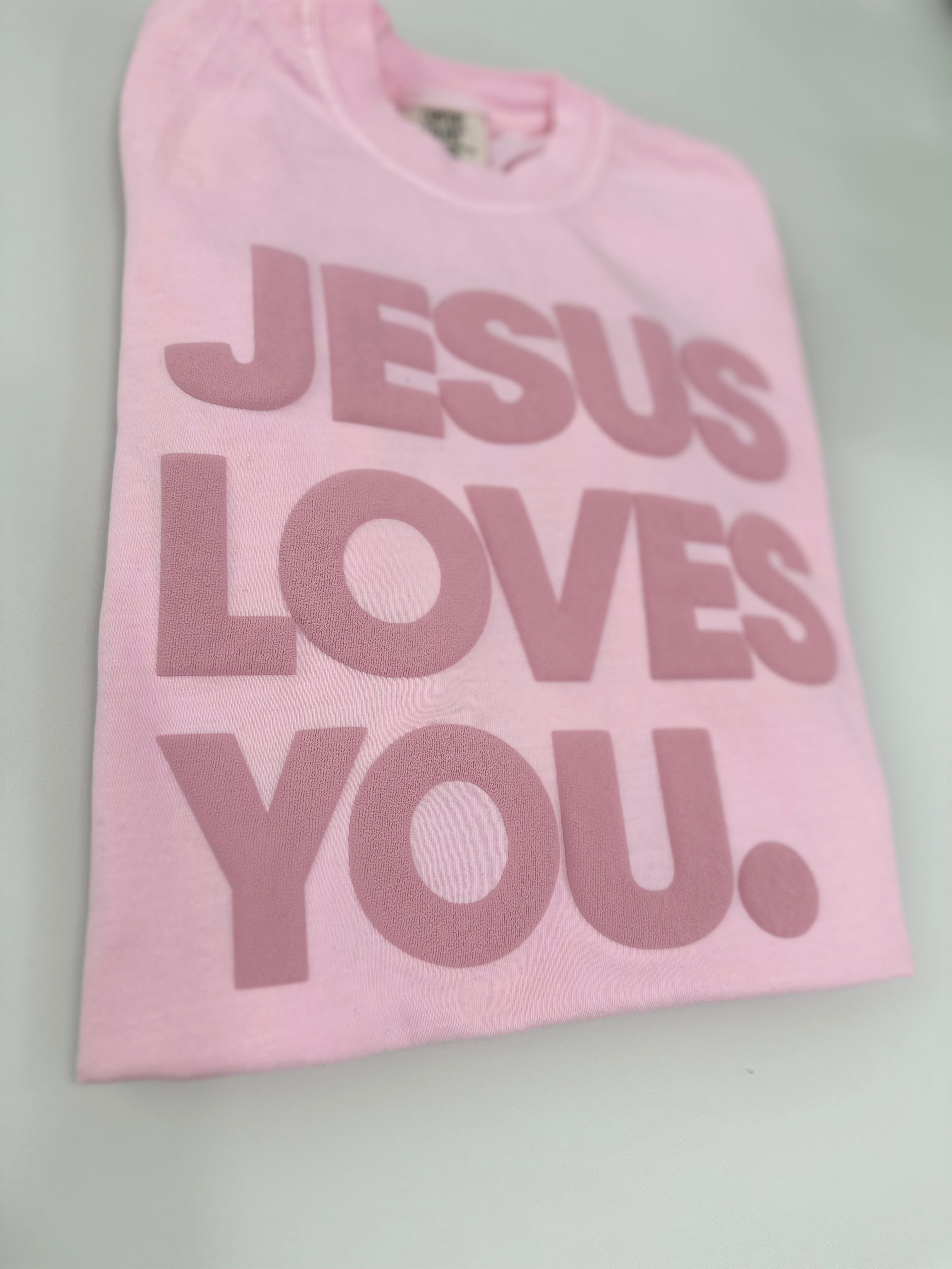 JESUS LOVES YOU short sleeve tone on tone