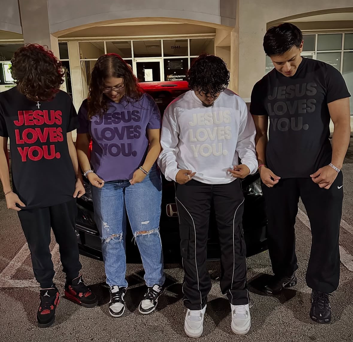 JESUS LOVES YOU short sleeve tone on tone