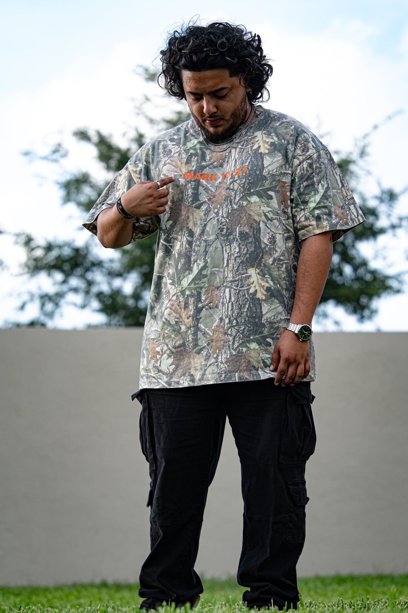 ONLY JESUS CAN – Oversized Heavyweight Camo T-Shirt