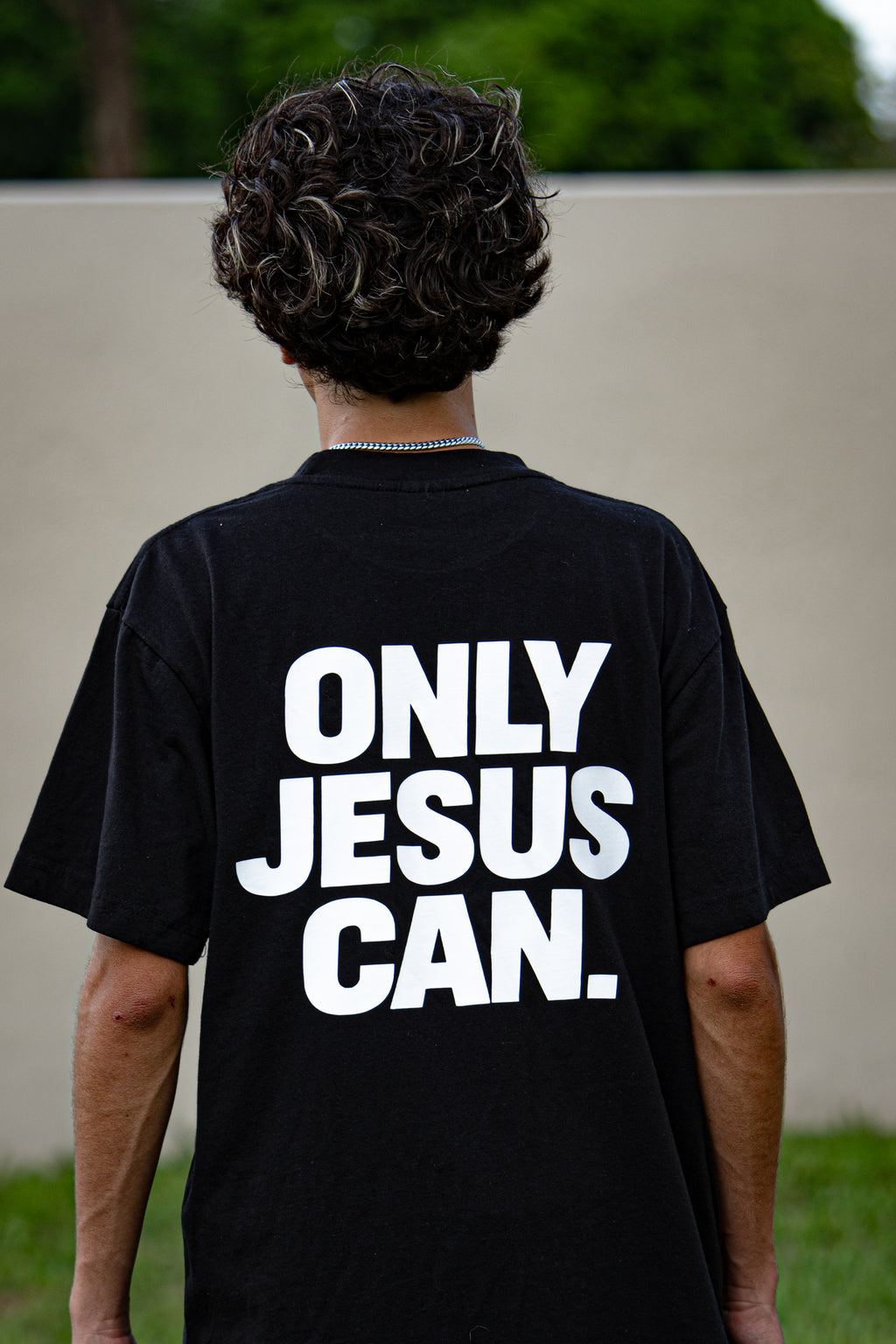 ONLY JESUS CAN. – Black Oversized Heavyweight T-Shirt