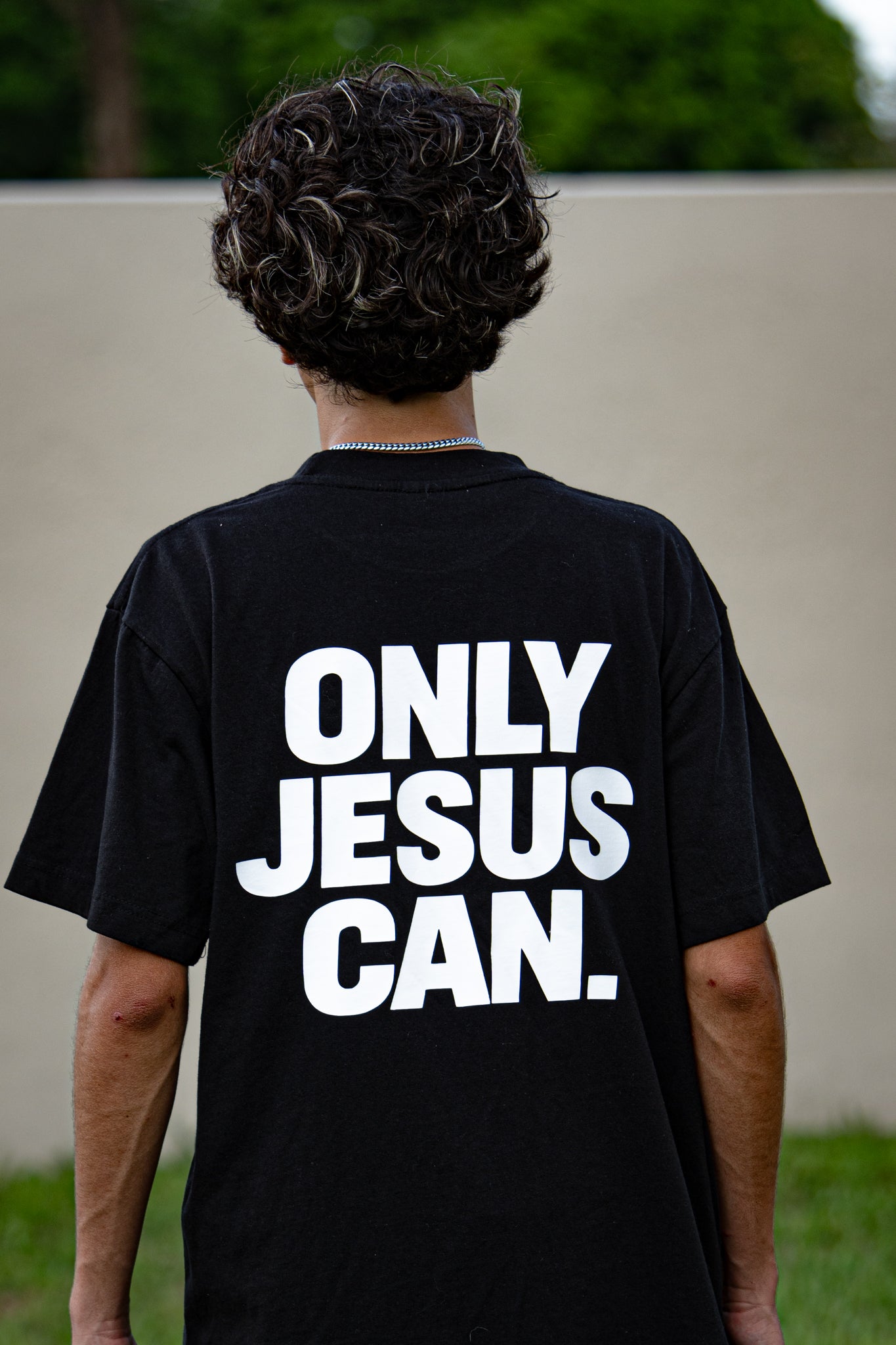 ONLY JESUS CAN. – Black Oversized Heavyweight T-Shirt