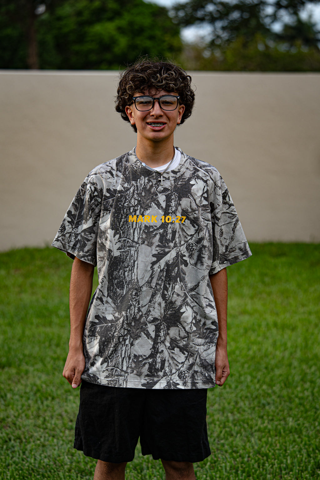 ONLY JESUS CAN. Gray Camo Oversized Heavyweight Tee