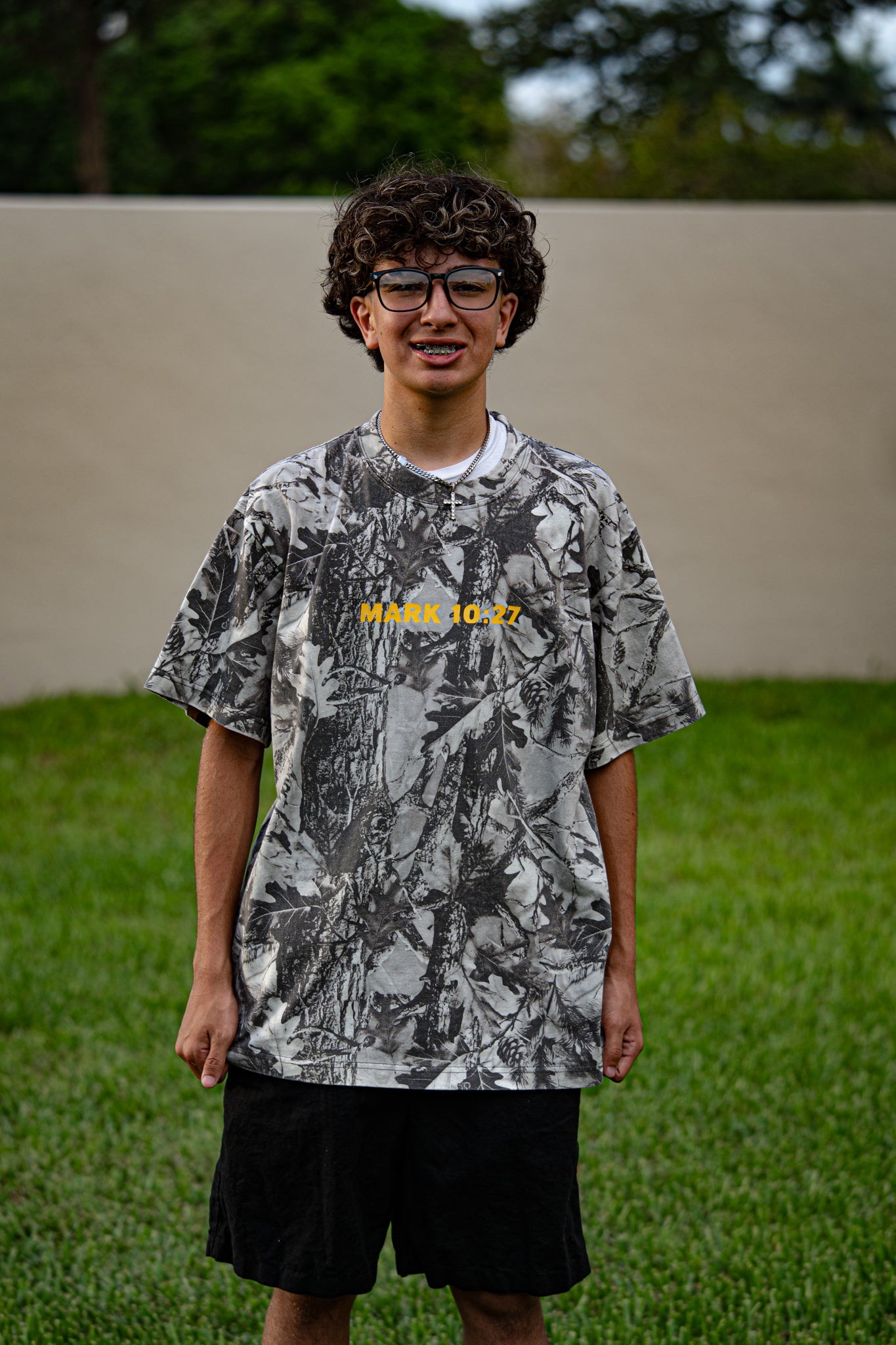 ONLY JESUS CAN. Gray Camo Oversized Heavyweight Tee