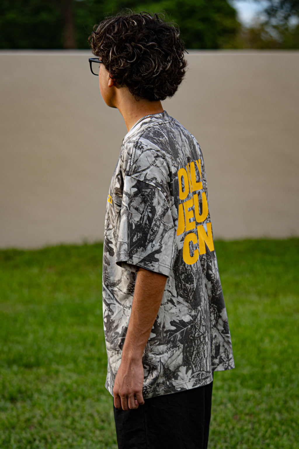 ONLY JESUS CAN. Gray Camo Oversized Heavyweight Tee