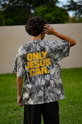 ONLY JESUS CAN. Gray Camo Oversized Heavyweight Tee