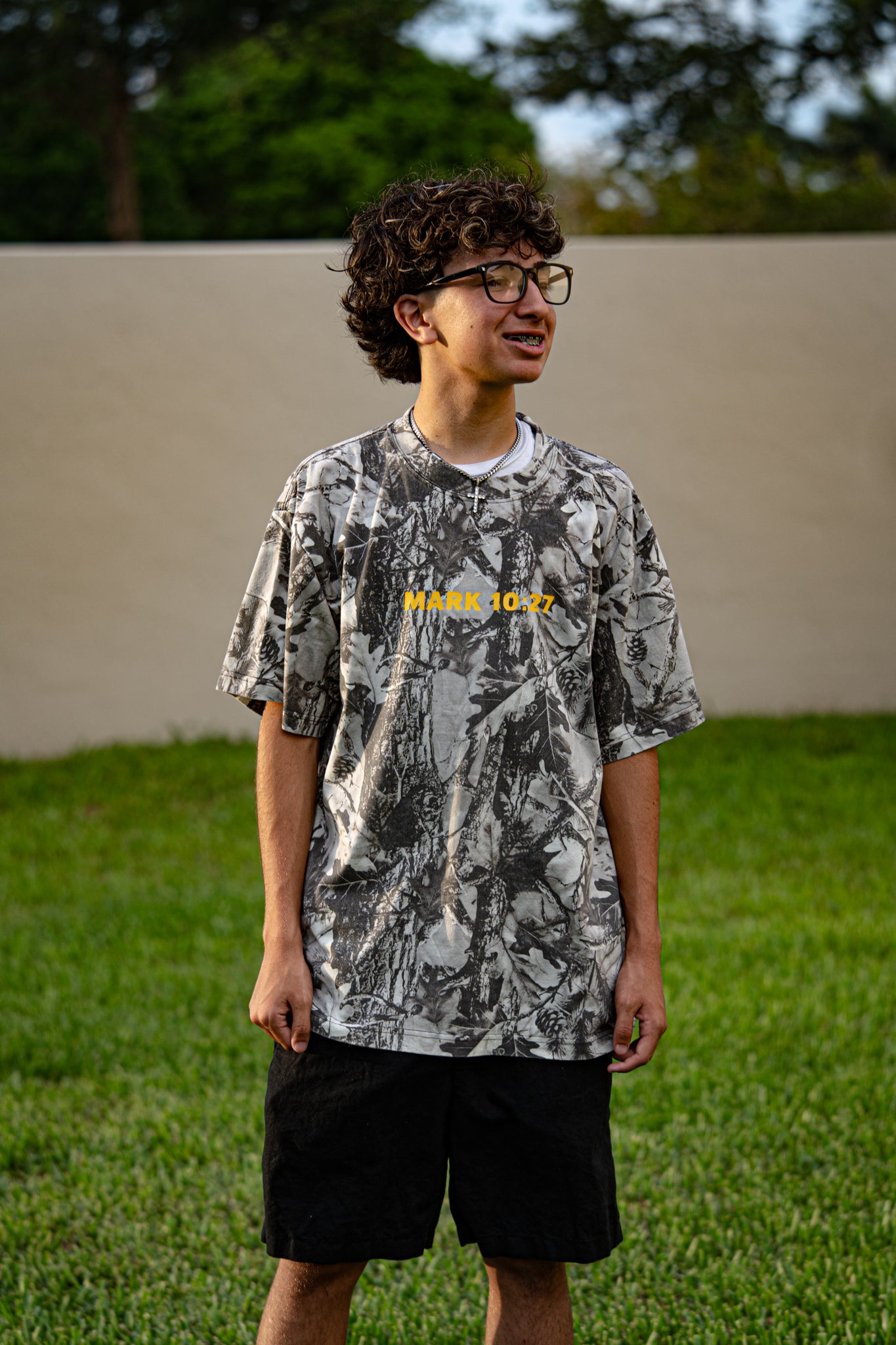 ONLY JESUS CAN. Gray Camo Oversized Heavyweight Tee