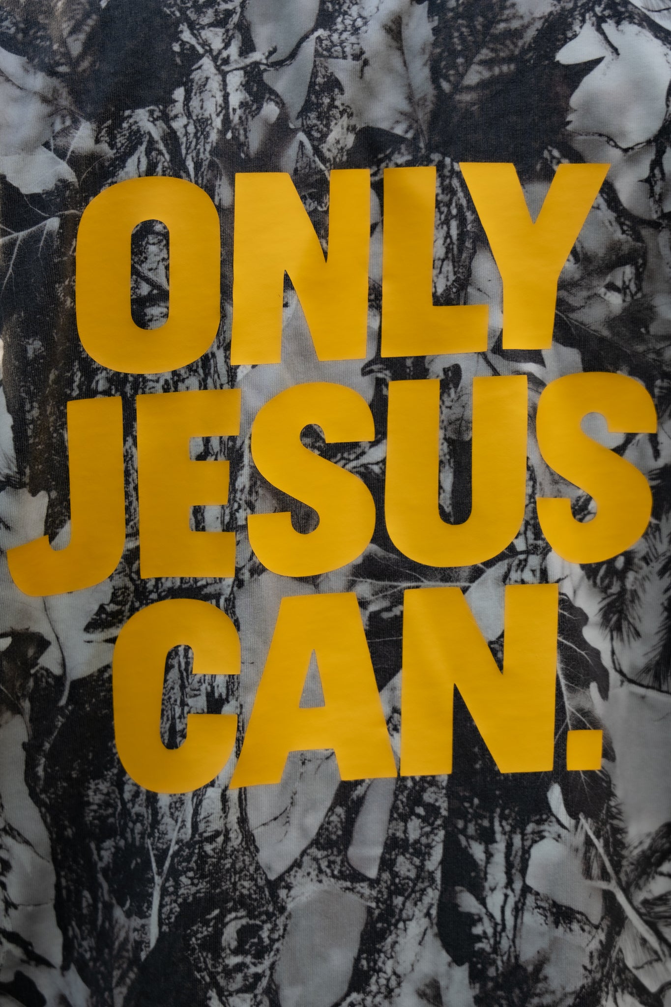 ONLY JESUS CAN. Gray Camo Oversized Heavyweight Tee