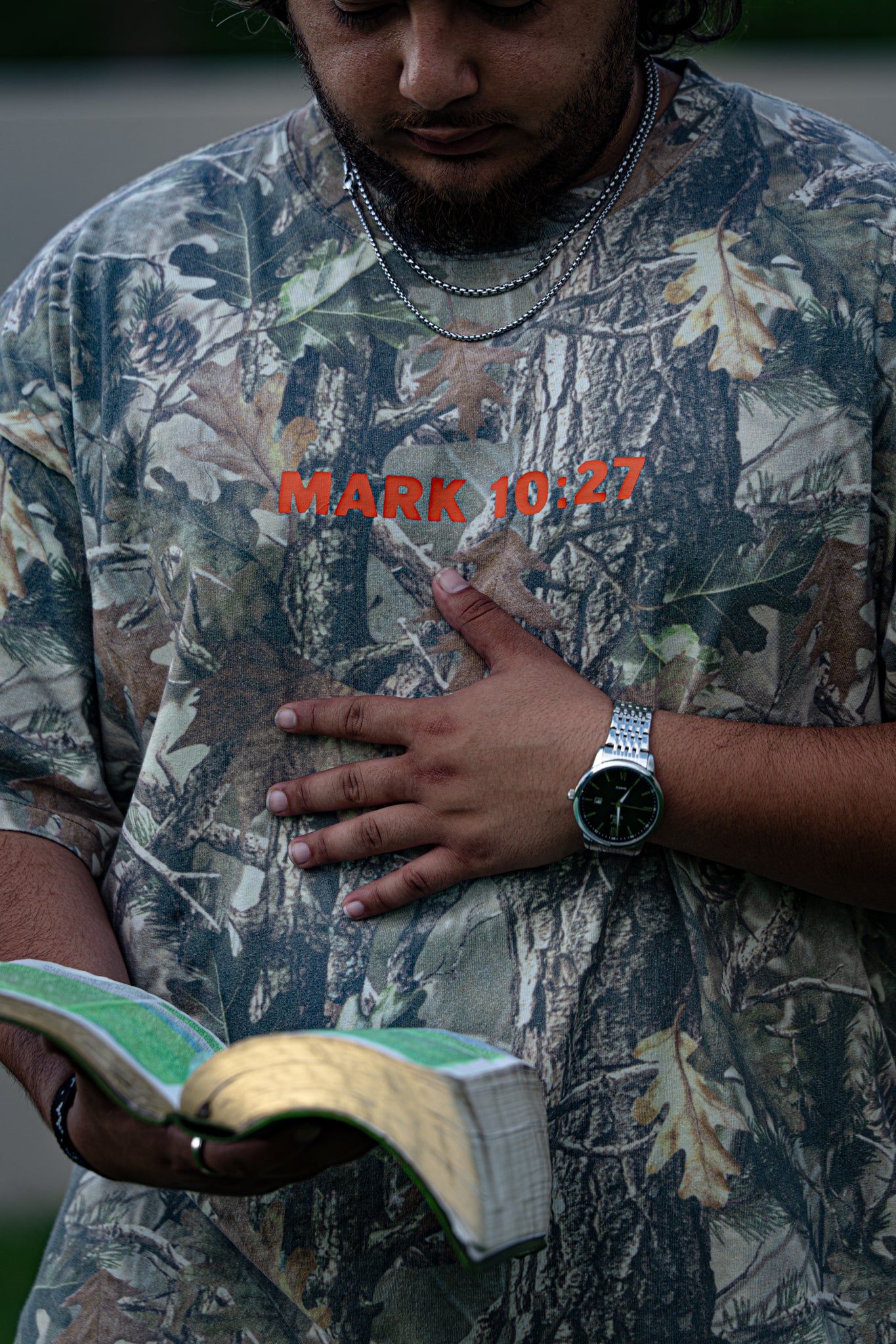 ONLY JESUS CAN – Oversized Heavyweight Camo T-Shirt