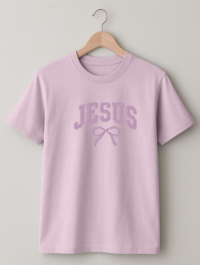 Jesus with Embroidery Bow