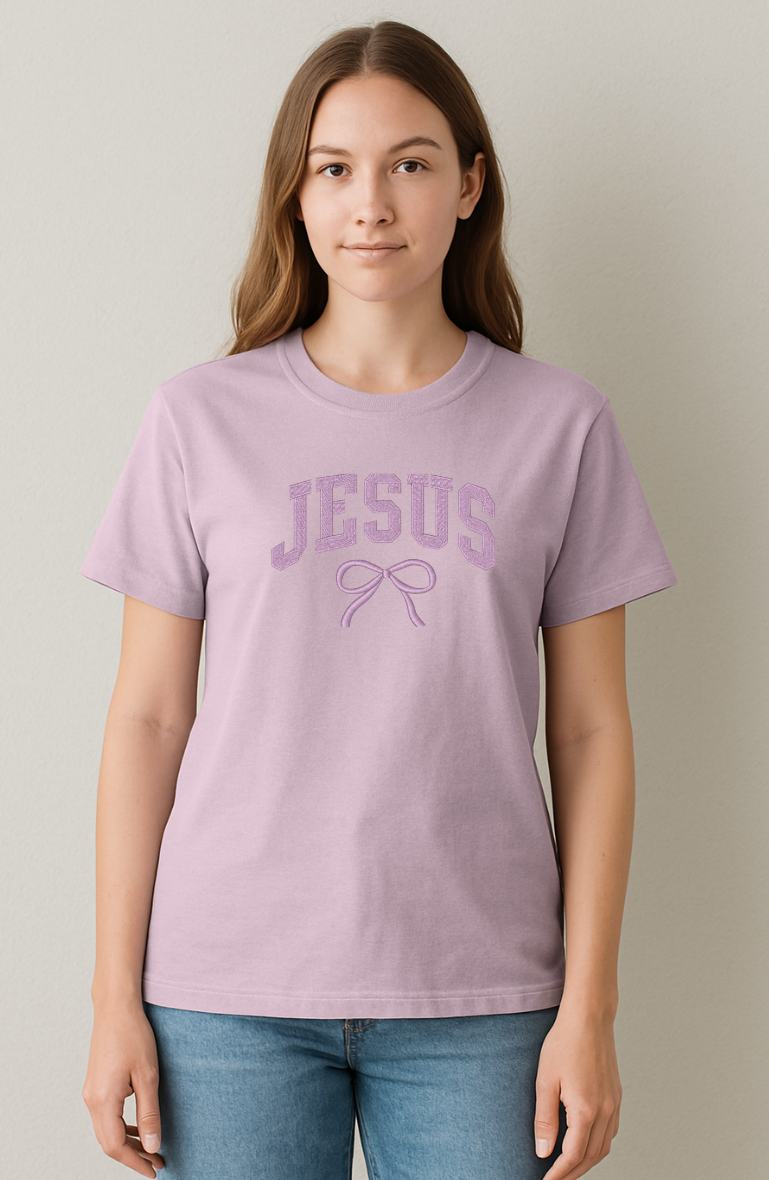 Jesus with Embroidery Bow