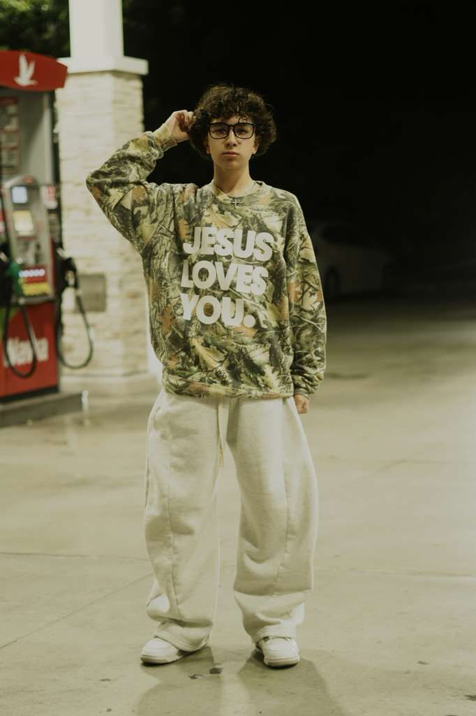 Jesus Loves You Camo Vintage Sweatshirt | Oversized Christian Streetwear