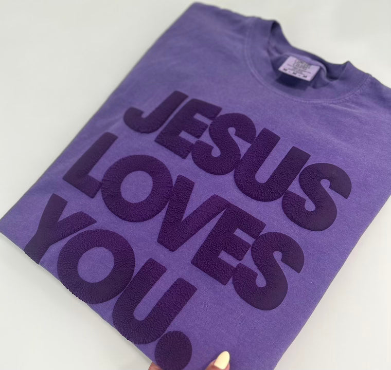 JESUS LOVES YOU short sleeve tone on tone