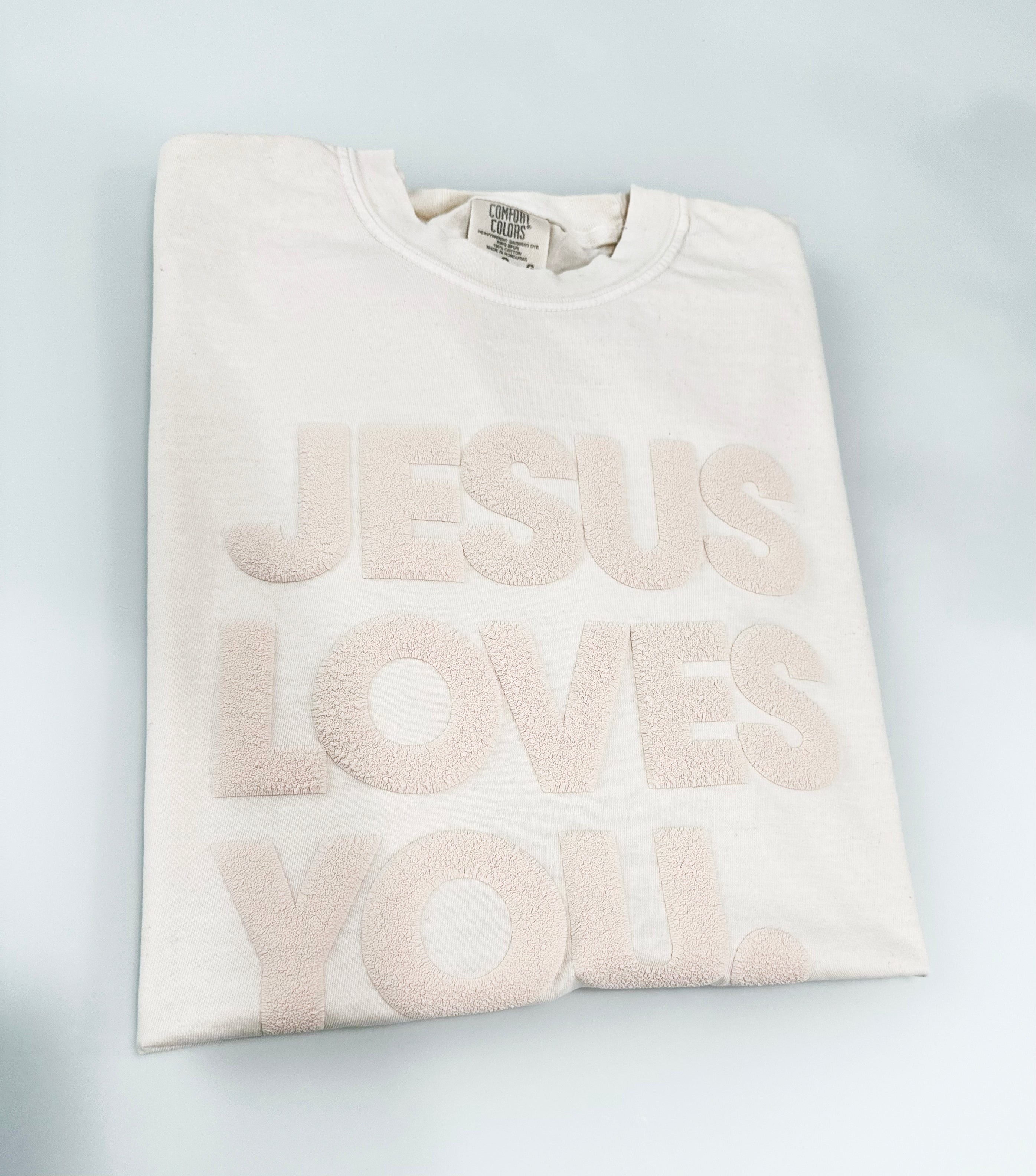 JESUS LOVES YOU short sleeve tone on tone