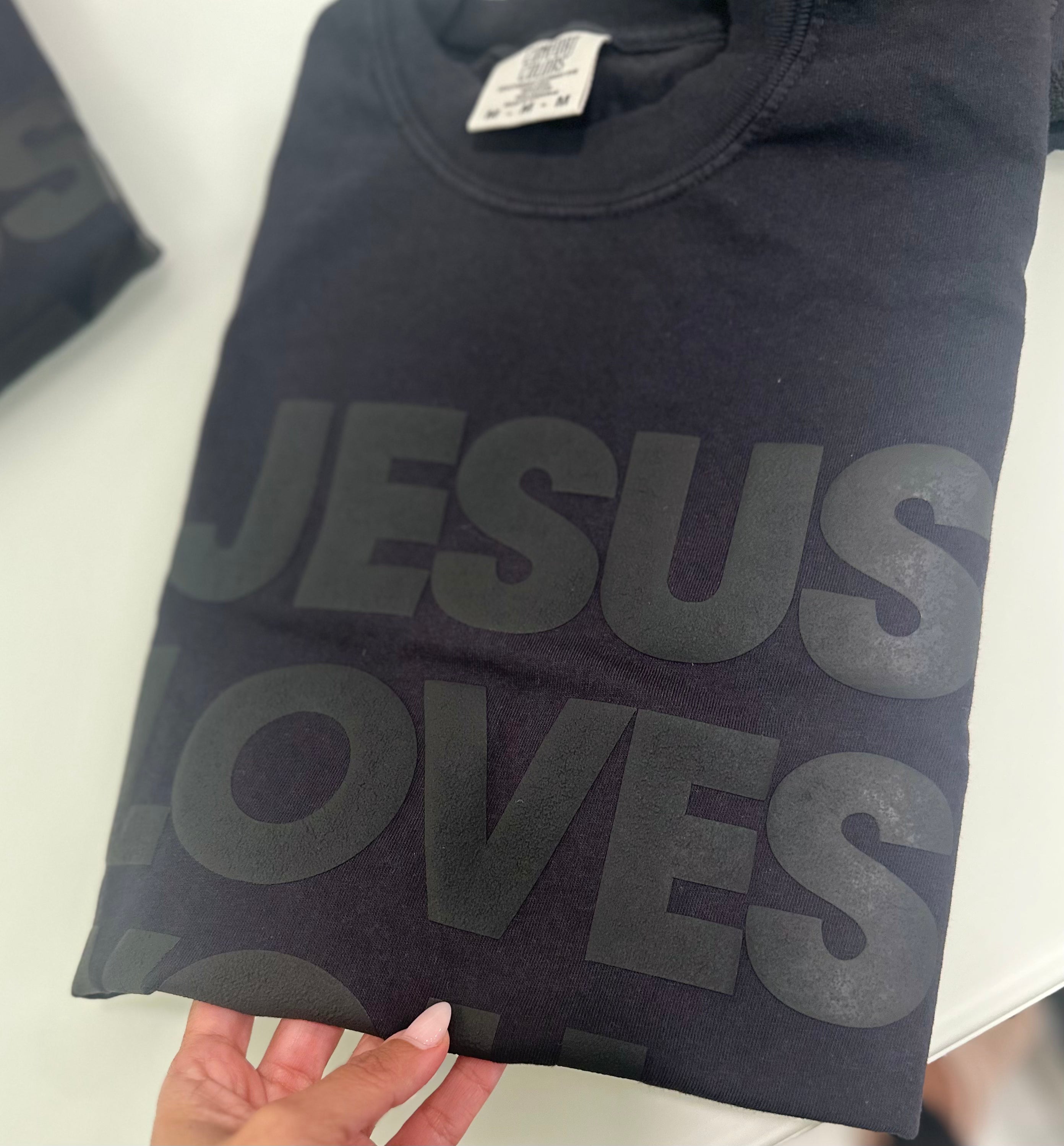 JESUS LOVES YOU short sleeve tone on tone