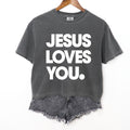 Women Boxy T-shirt  JESUS LOVES YOU