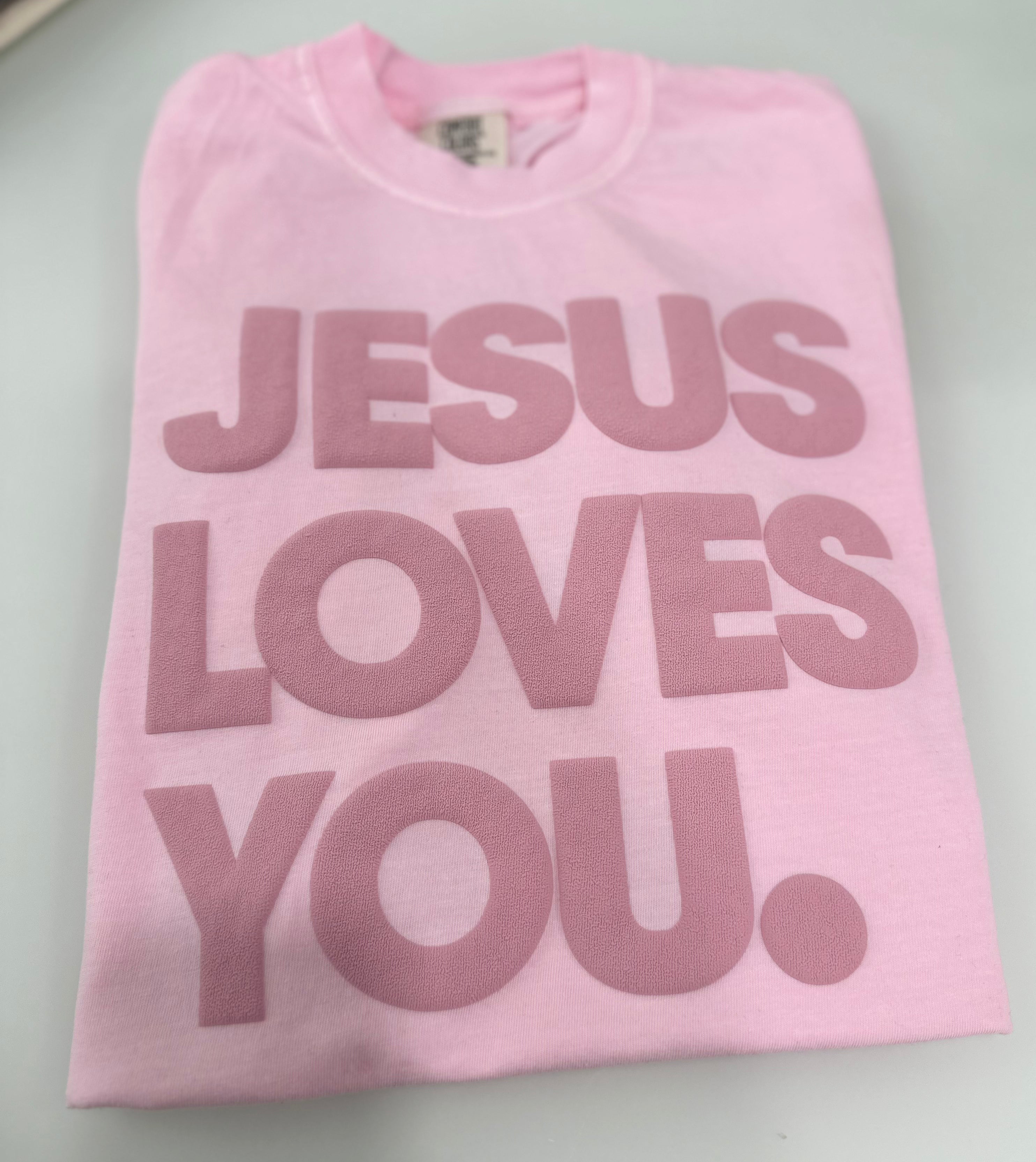 JESUS LOVES YOU short sleeve tone on tone
