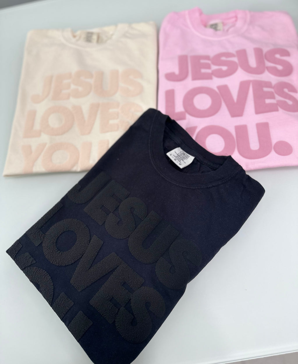 JESUS LOVES YOU short sleeve tone on tone