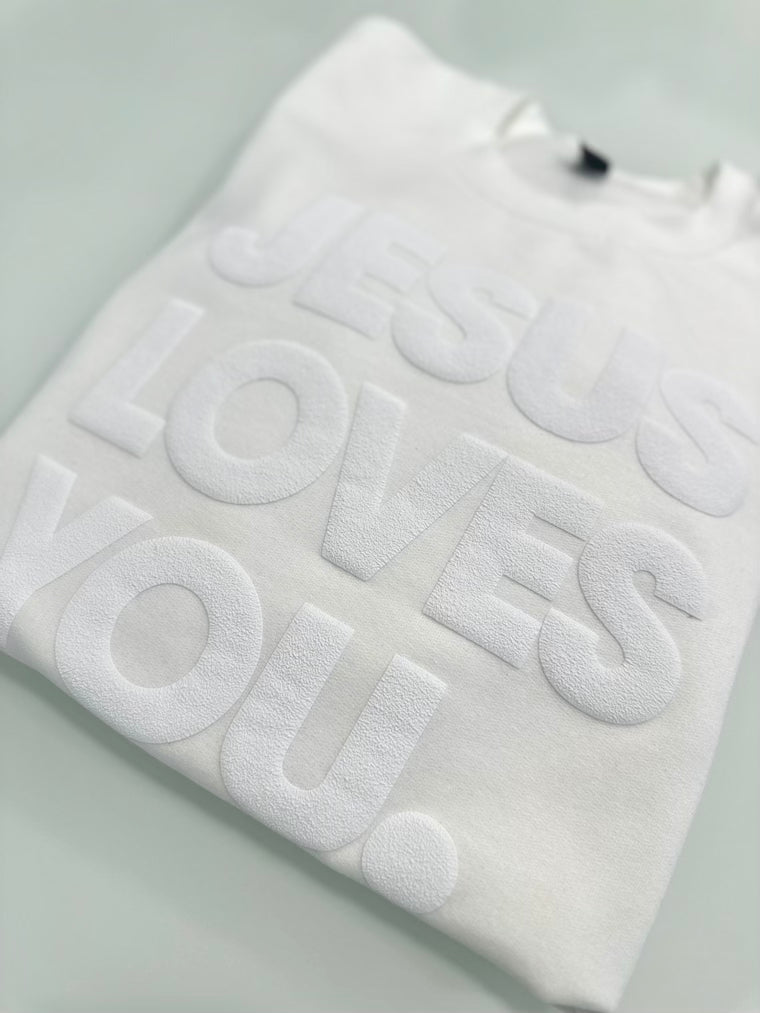 JESUS LOVES YOU short sleeve tone on tone